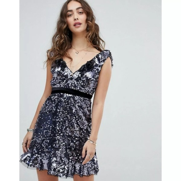 NWT Free People Purple Sequin Dress - Picture 2 of 7